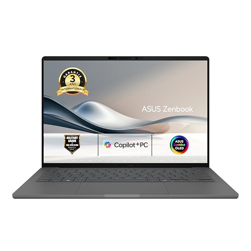 ASUS Zenbook A14 UX3407QA 14 Pouces WUXGA OLED (Snapdragon X X1, 16Go LPDDR5X, 1To SSD, Qualcomm Adreno GPU, Windows 11 Home) - Clavier AZERTY - sans Chargeur