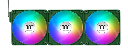 Thermaltake CT140 EX Reverse ARGB Sync | 140mm | Pack de 3 | Connexion en série magnétique MagForce 2.0 | PWM 500-1800 tr min | 9 LED |Synchronisation carte mère 5V |Roulement hydraulique |Vert Racing
