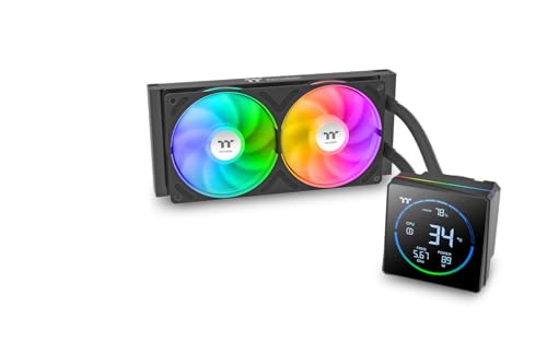 TH240-S V3 ARGB | Système de refroidissement liquide tout-en-un | Écran LCD segmenté 3,95 | Tête de pompe rotative | Ventilateur monobloc | Noir