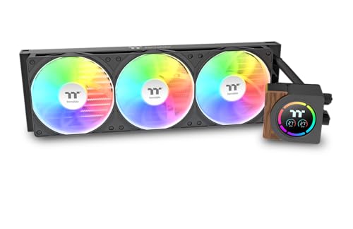 Thermaltake LB360‑S ARGB Sync | Refroidissement à Eau AIO 360mm |Écran LCD à Segment |Ventilateur PWM ARGB à Cadre Unique de 120mm | Design Grain de Bois |Forte Performance de Refroidissement | Noir