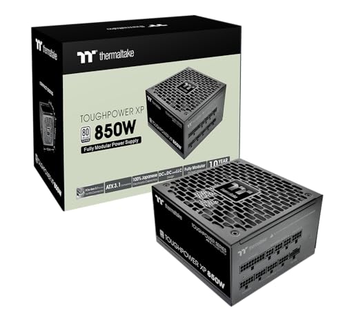 Thermaltake Toughpower XP 850W | Alimentation ATX 3.1 | 80 Plus Platinum | PCIe 5.1 | 12V‑2x6 | Entièrement modulaire | Ventilateur Ultra‑Silencieux de 135 mm avec roulement hydraulique | Noir