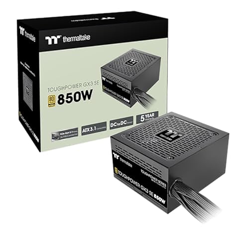 Thermaltake Toughpower GX3 SE, 850W, Non Modular et Light, Single Voltage, Analog, 80 Plus Gold, EU, Non JP Cap, All Flat Cables, Gen 5