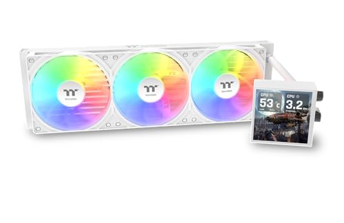 Thermaltake LB360 Ultra ARGB Sync AIO 360 mm | Écran LCD 3,95″ | Ventilateurs ARGB PWM | Waterblock Rotatif | Haute Performance Fonctionnement Silencieux | Blanc
