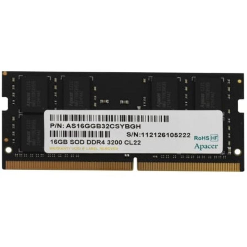 Apacer Mémoire RAM Apacer ES.16G21.PSH 16Go DDR4 3200MHz CL22 SODIMM 1.2V