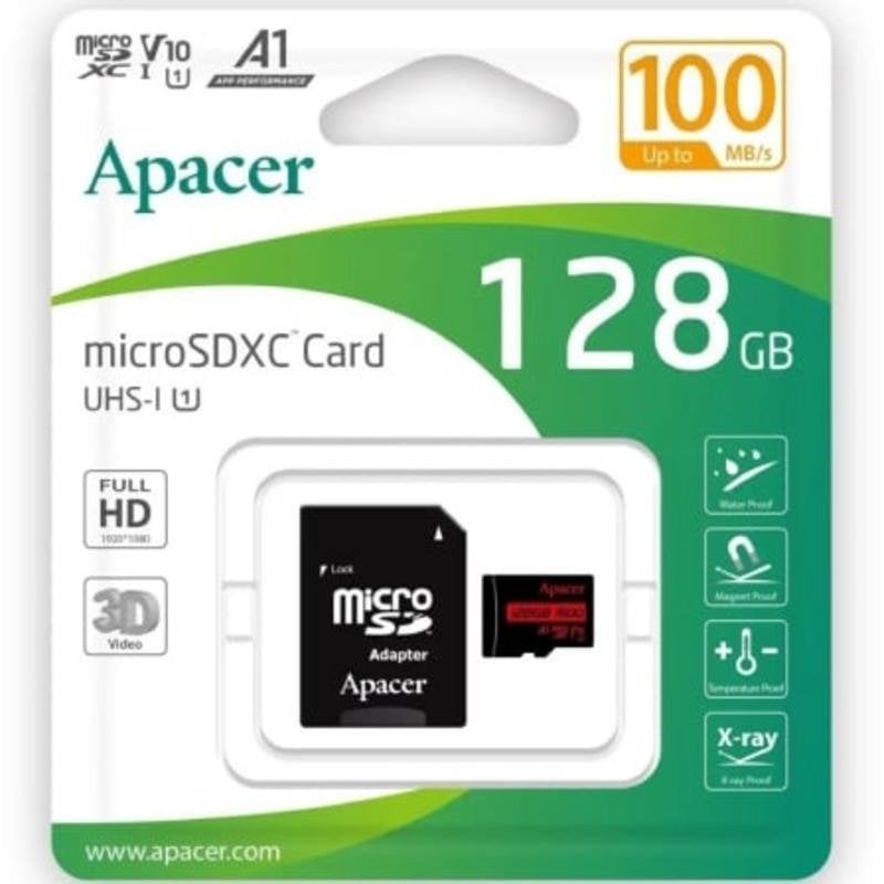 Apacer Carte microSD Apacer 128GB UHS-I Classe 10 avec adaptateur SD