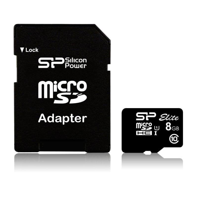 silicon-power Carte MicroSD Silicon Power Elite 8GB UHS-I Classe 10 adaptateur SD