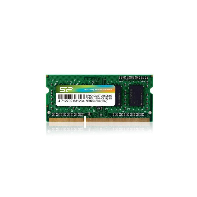 silicon-power Mémoire RAM Silicon Power SP004GLSTU160N02 4GB 1x4GB DDR3L 1600MHz CL11 204-pin SO-DIMM Green