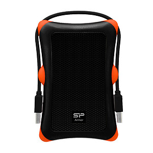 Silicon Power boitier pour disque dur externe renforce avec cable Black orange