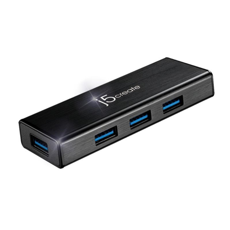 j5create Mini Hub USB 3.0 j5create JUH340 4 ports Aluminium 5000 Mbit s Black