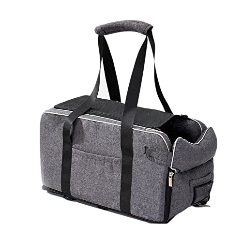 RULING Car Mat Portable Dog Kennel Safety Car Central Control Universal Vehicle Armrest Box Pet Dog, Gray