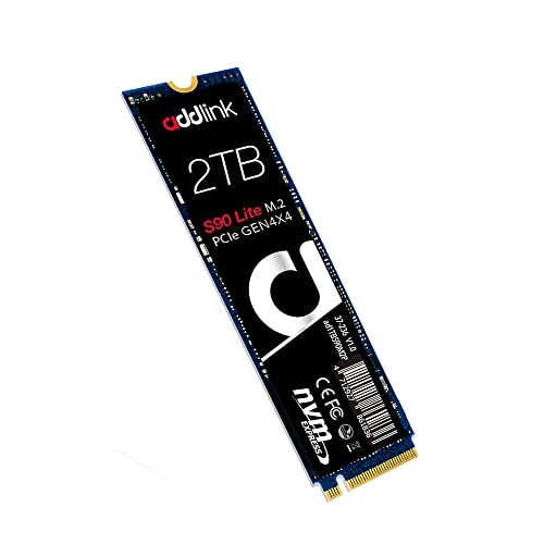 addlink SSD PCIe Gen 4x4 NVMe M.2 2280 S90 Lecture 5000 Mo s Écriture 4400 Mo s Disque SSD interne 2 To