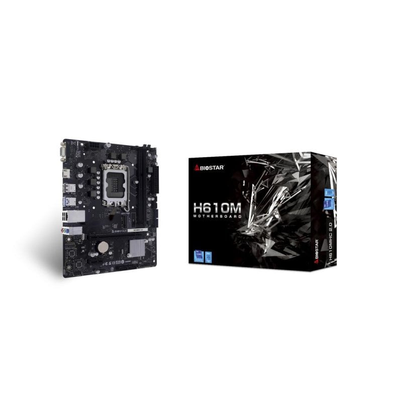 Biostar Carte mère Biostar H610MHC 2.0 Intel H610 LGA 1700 DDR4 micro ATX Gigabit Ethernet