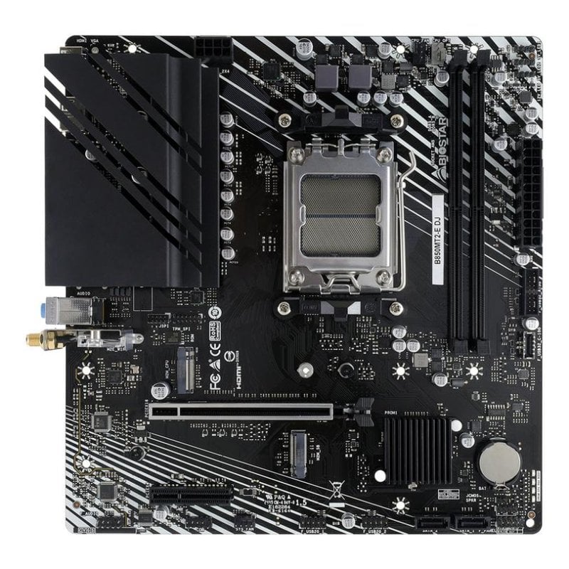 Biostar Carte mère Biostar B850MT2-E DJ B850 AM5 DDR5 Micro ATX WiFi 7 2.5GbE RGB