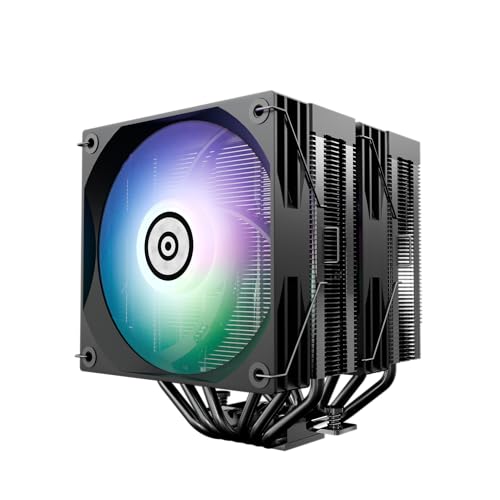 ENERMAX ETS-TD60D-ARGB Double tour, affichage de l'état numérique, 2 ventilateurs PWM FDB de 120 mm, TDP 250 W , 6 caloducs composites de 6 mm, avec Dow Corning TC-5888, Intel LGA1851 1700 115x AMD