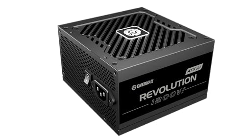 ENERMAX Revolution ATX 3.1 1200 W | Bloc d'alimentation PC ATX 3.1 entièrement modulaire | PCIe 5.1 | 80 Plus Gold | Ventilateur Semi-Ventilateur 120 mm | Condensateur 105 °C jap | ERS1200EWT -V2