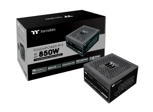 Thermaltake Toughpower PF3 0850W Gen 5 | ATX 3.0 | PCIe Gen 5 Ready | Smart Zero Fan | 80 Plus Platinum | Fully Modular