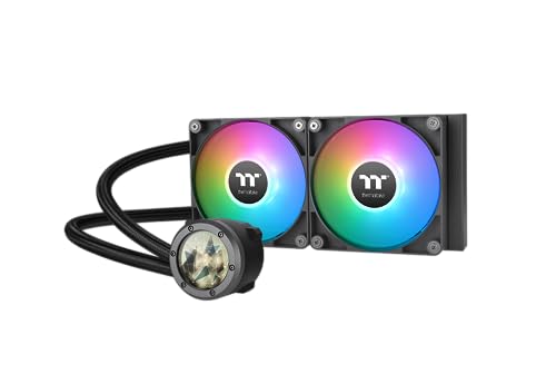 Thermaltake TH240 V2 Ultra ARGB Sync Refroidissement liquide AIO 240 mm – Écran LCD 2,1 480x480, 2x CT120 ARGB PWM, TT RGB Plus 2.0, Intel LGA1700 et AMD AM5 AM4, Noir