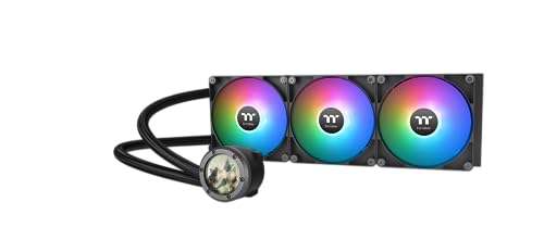 Thermaltake TH420 V2 Ultra ARGB Sync Refroidissement liquide AIO 420 mm – Écran LCD 2,1 (480 x 480), 3 LED ARGB PWM CT140, TT RGB Plus 2.0, compatible Intel LGA1851 1700 et AMD AM5 AM4, Noir