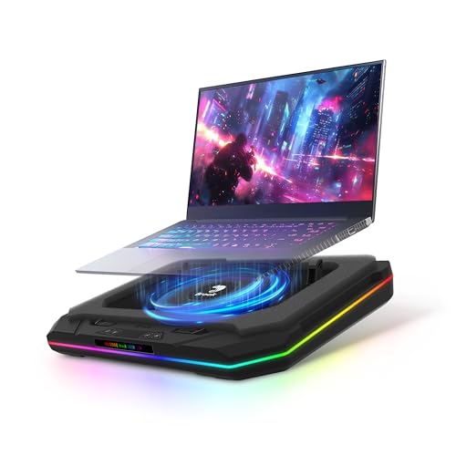 Brook Saviortop Refroidisseur de jeu pour ordinateur portable, tapis de refroidissement IC Core avec ventilateur turbo avancé, refroidissement rapide pour ordinateurs portables de 10 à 19 , vitesse