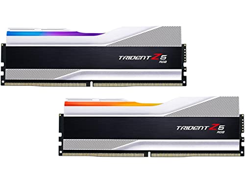 G.Skill Trident Z5 RGB Series 32 Go (2 x 16 Go) 288 broches SDRAM DDR5 6000 (PC5-48000) CL30-40-96 1,35 V Dual Channel Desktop Memory Model F5-6000J3040F16GA2-TZ5RS (Metallic Silver)