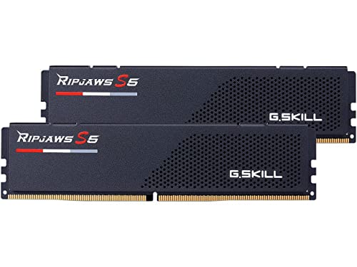 G.SKILL Ripjaws S5 Series DDR5 RAM (Intel XMP 3.0) 32 Go (2 x 16 Go) 6000 MT s CL30-40-40-96 1,35 V pour ordinateur de bureau U-DIMM – Noir mat (F5-6000J3040F16GA2-RS5K)