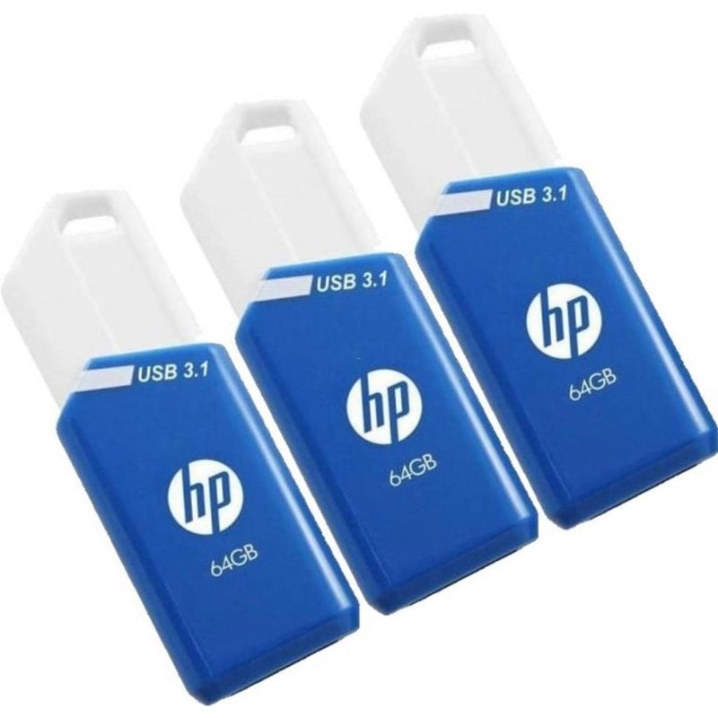 HP HP x755w Triple Pack Clé USB 64 Go USB Type A 3.2 Gen 1 75 Mo s Glissière Blue White