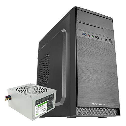 Tacens Anima AC4500, Boîtier PC Micro ATX Alimentation 500 W, Aluminium Poli Noir