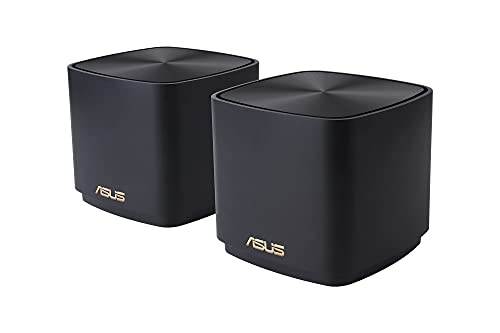 ASUS ZenWiFi XD4 Noir - Pack de 2 - Système Wi-FI 6 AX Mesh, Double Bande (2,4 GHz 5GHz), 1800 Mbit s, 400m2, AiProtection avec TrendMicro à vie, Ports WAN LAN