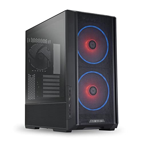 Lian Li Lancool 216 RGB Boîtier d'ordinateur en Acier Noir (avec contrôleur de Ventilateur) boîtier d'ordinateur ATX en Verre trempé, 2 Ventilateurs ARGB de 160 mm Inclus – LANCOOL 216RC-X