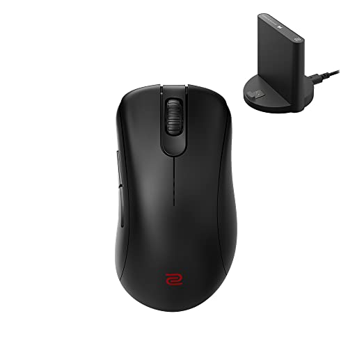 BenQ Zowie EC2-CW Souris de Jeu Ergonomique sans Fil pour Esports | Récepteur amélioré | Roue de défilement à 24 Niveaux | sans conducteur | Revêtement Noir Mat | Taille Moyenne