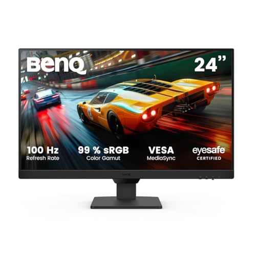 BenQ GW2490E 24 Pouces Eye-Care Écran Gaming, 100Hz, 1920x1080p, IPS, 2X HDMI, DisplayPort, Technologie Brightness Intelligence, Haut-Parleur intégré, Bords Fins