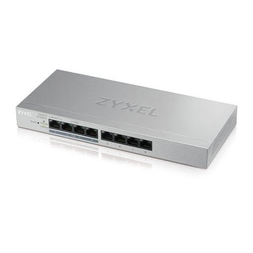 Zyxel GS1200-8HP v2 Géré Gigabit Ethernet (10 100 1000) Connexion Ethernet, supportant l'alimentation via ce port (PoE) Grey