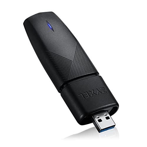Zyxel Adaptateur USB WiFi 6 AX1800 – Support MU-MIMO, OFDMA pour Une expérience réseau sans décalage. Sécurité avancée du cryptage WPA2 WPA3 [NWD7605]