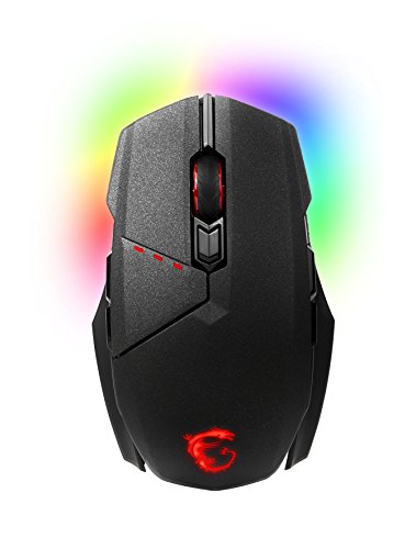 MSI CLUTCH GM70 - Noir - Souris Gaming LED RGB sans-fil et filaire avec coque et ailettes de rechange USB