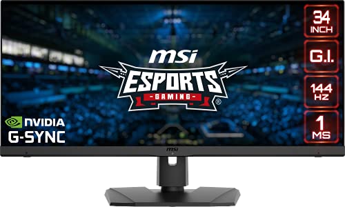 MSI Optix MPG341QR Écran Gaming 34 UWQHD - Dalle IPS 3440 x 1440, 144Hz 1ms GtG, Compatible G-Sync, Gamme de Couleurs 91,5 DCI-P3, DisplayHDR 400 - DP 1.4, USB Type-C, USB 2.0, HDMI