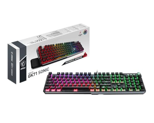 MSI Vigor GK71 Sonic Red DE Gaming Clavier QWERTZ Mécanique Sonic Red Switches Mystic Light RGB Filaire Noir