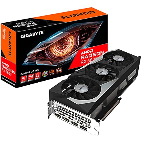 GIGABYTE Carte Graphique AMD Radeon RX 6800 Gaming OC 16Go GV-R68XTGAMING OC-16GD Taille Unique Noir