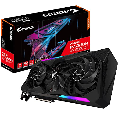 GIGABYTE Aorus Radeon RX 6900 XT Master 16G Rev 2.0 (16 Go GDDR6 PCI Express 4.0 2335 MHz 16000 MHz) Carte Graphique Noir