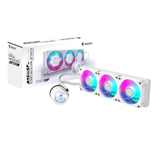 GIGABYTE Refroidisseur de CPU Liquide AIO AORUS WATERFORCE II 360 Ice - 3 Ventilateurs ARGB 120 mm, mécanisme d'interverrouillage Coulissant, Daisy-Chain, Compatible Intel LGA 1851 et AMD AM5