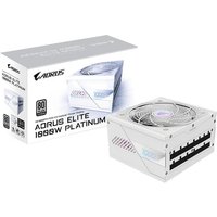 GIGABYTE AORUS Elite P1000W Ice Alimentation - PCIe 5.0, 80 Plus Platinum, Conception entièrement modulaire, Ventilateur de 120 mm, Compatible ATX 3.0, Prise EU