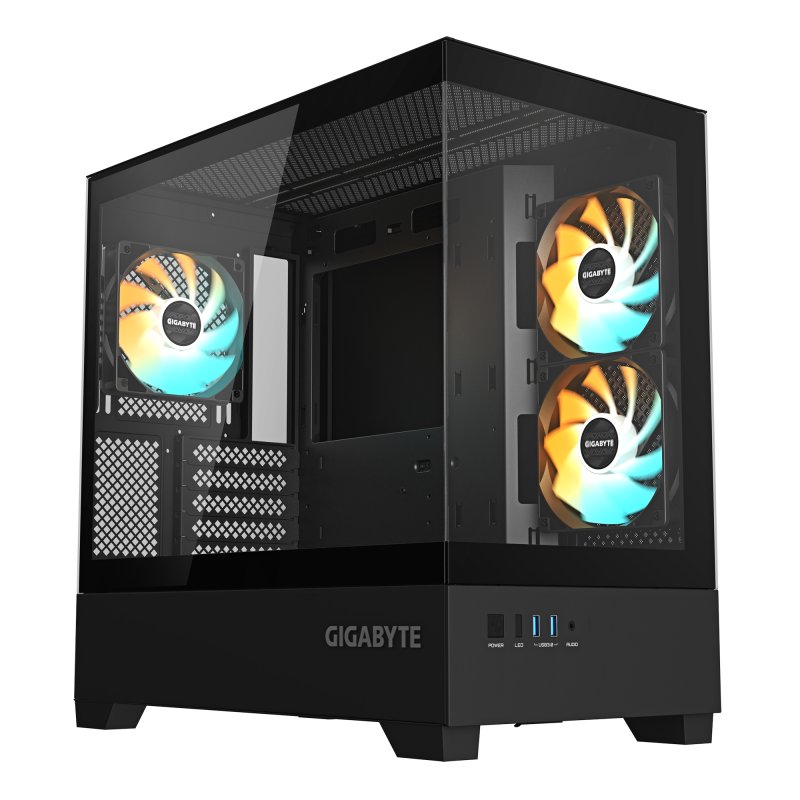 C201 PANORAMIC Boîtier PC – Tour Moyenne, m-ATX, prise en charge radiateur 360 mm, 3 ventilateurs préinstallés, USB 3.0, compatible RGB Fusion