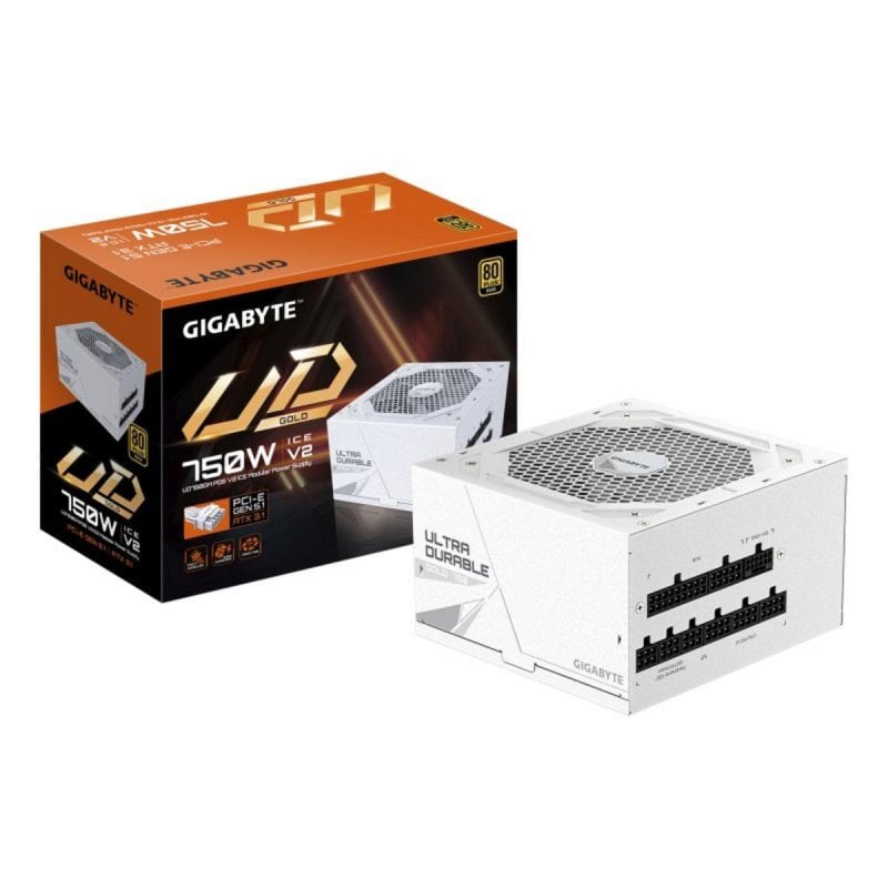 Gigabyte Alimentation GIGABYTE 750W 80 PLUS Gold UD750GM PG5 V2 ICE modulaire White PCIe Gen 5.1 ATX 3.1