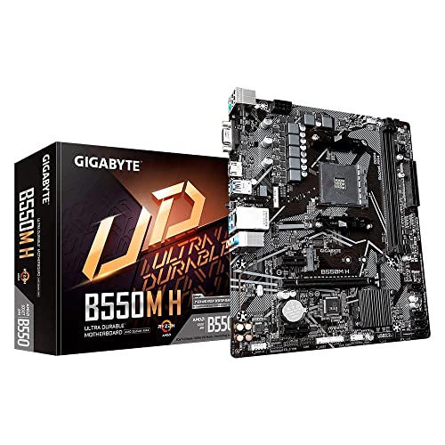 Gigabyte B550M H Carte mère mATX pour CPU AMD AM4