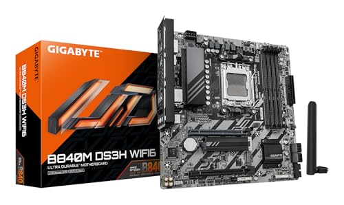   GIGABYTE B840M DS3H WF6 Format Micro ATX Chipset AMD B840 DDR5 PCIe 5 0 WiFi 6
