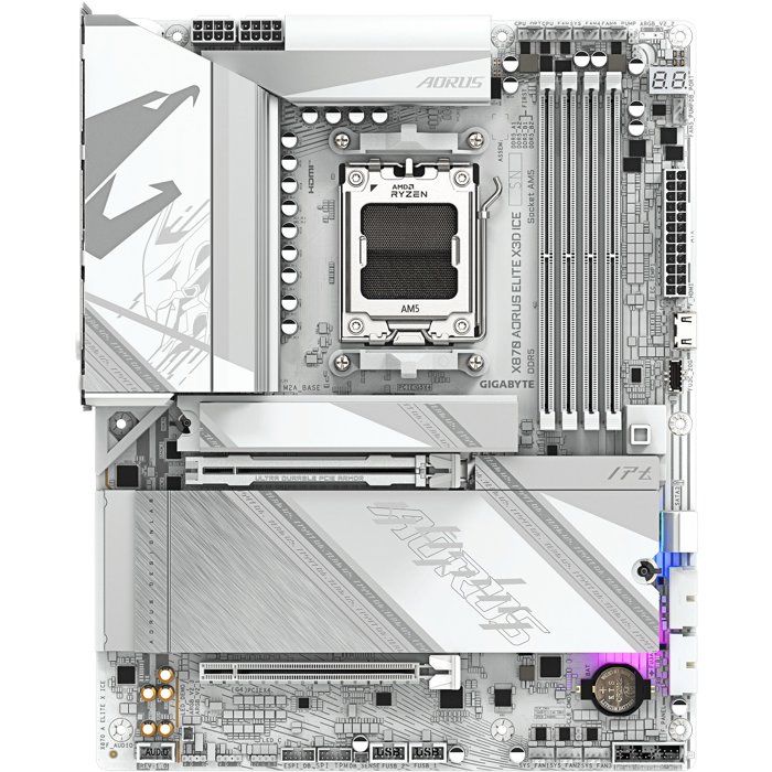   GIGABYTE X870 A ELITE X ICE X870 X3D Format ATX Chipset AMD X870 DDR5 PCIe 5 0
