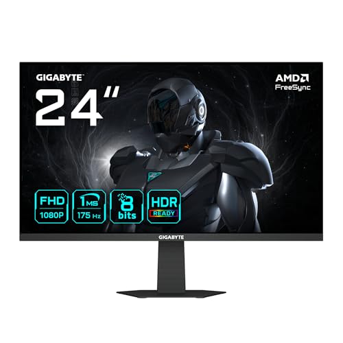GIGABYTE GS24F14A Moniteur Gaming 24” FHD - 1920 x 1080, 175Hz, 1ms, 400 CD m², FreeSync, HDR Ready, HDMI 2.0, DisplayPort 1.4