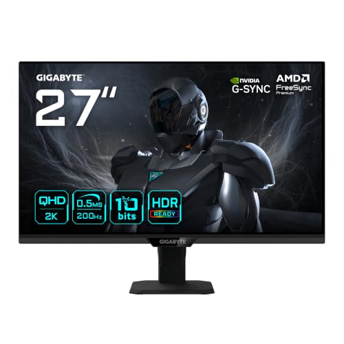 GIGABYTE G27Q20T Moniteur Gaming 27” QHD - 2560 x 1440, 200Hz, 0.5ms, G-Sync Compatible, FreeSync Premium, HDR10, HDMI 2.0, DisplayPort 1.4