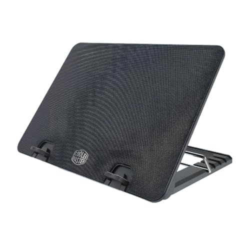 Cooler Master NotePal ErgoStand IV Refroidisseur Pour Ordinateur Portable - Design Ergonomique, 5 Hauteurs Réglables, Ventilateur Silencieux 140mm, Support Mesh, Bande LED, Hub USB, Laptop Jusqu'à 17