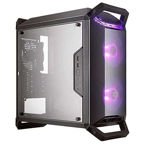 Cooler Master MasterBox Q300P - Boîtier Mini Tour mATX RGB pour jeux portables avec panneau latéral transparent pleine-surface, routage propre des câbles et plusieurs options de refroidissement Noir