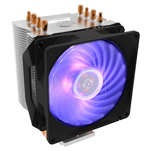 Cooler Master Hyper H410R RGB Refroidisseur CPU Ventirad Low-Profile, Technologie Direct Contact, 4 Caloducs en Cuivre, Radiateur Aluminium Compact, Ventilateur PWM 92mm RGB, Compatible AMD Intel